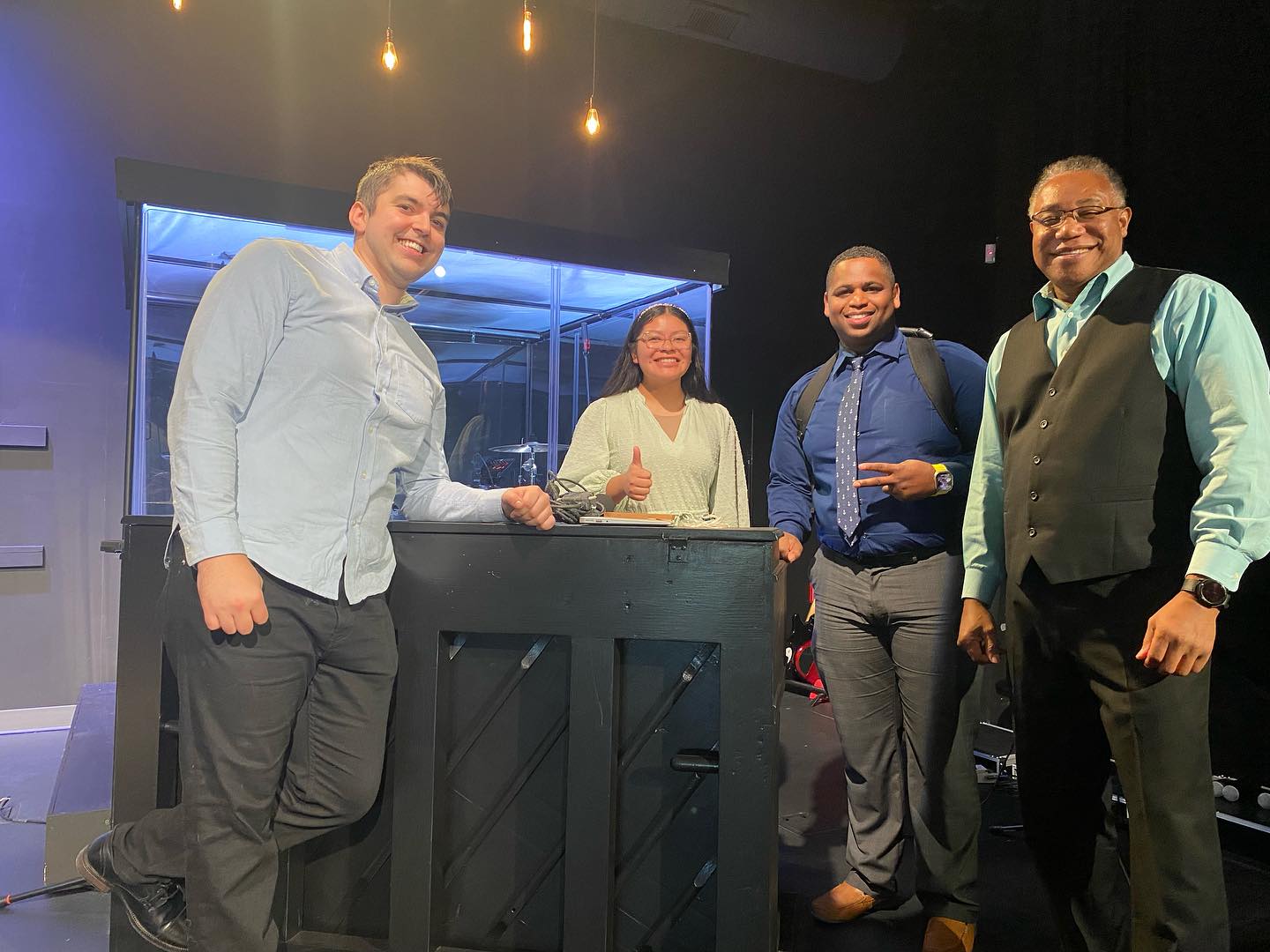 On stage during a keynote